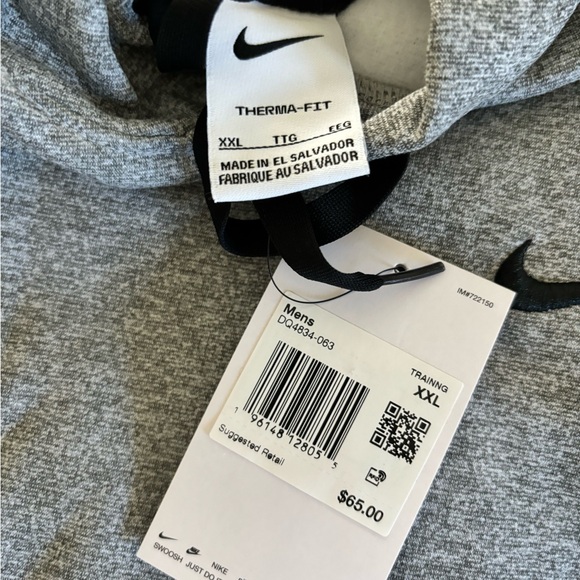 Nike men’s thermal FIT. Hoodie.  XXL.  NWT.  Gray Heather. - Picture 3 of 4